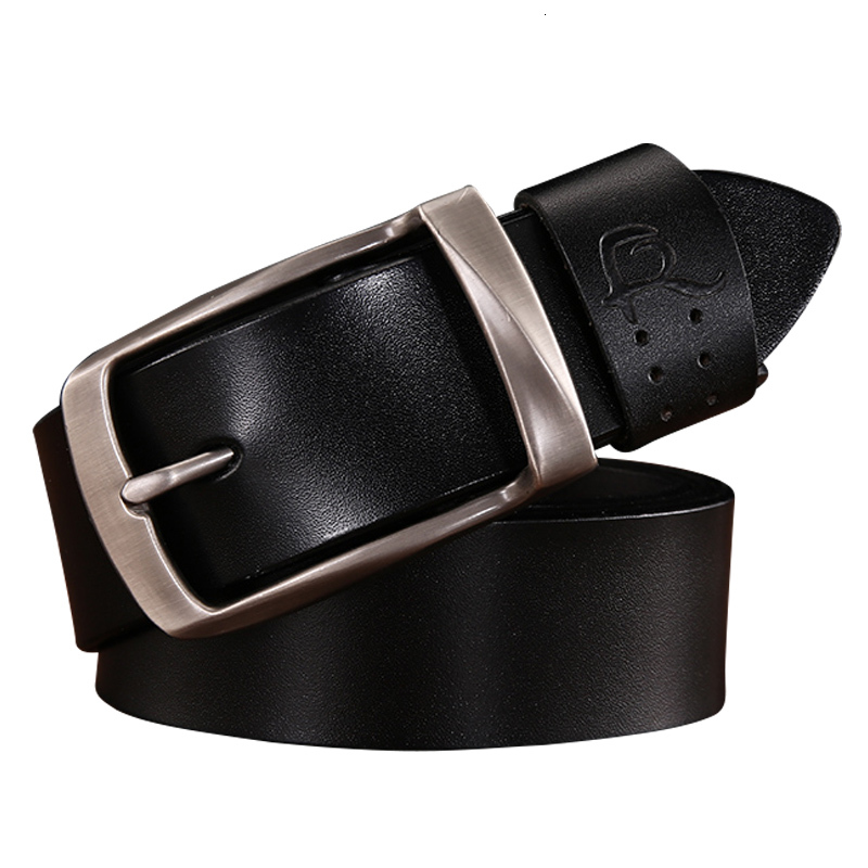 

2021 New Male Strap Luxury Pin Buckle Belts for Men Cummerbunds Ceinture Homme Retro Leather Washed Belt L0o3, Black