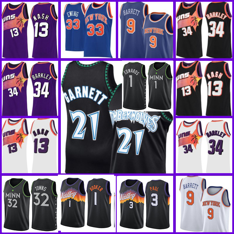 

Phoenix Suns Jersey Devin Anthony Booker Edwards Minnesota Timberwolves Jersey Patrick RJ Ewing Barrett Basketball, Black;red