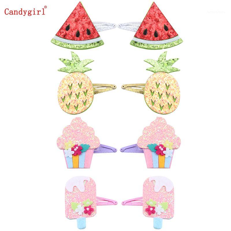 

1 Pairs Fruit Hair Clips Fruit Barrette Hairpins Cartoon Ice Cream Pineapple Girl Cute Headband Hair Clip Kids Hairclips1, Watermelon hairpins