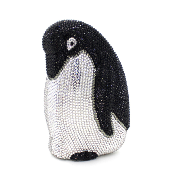 

Newest Crystal Evening Designer penguin shape Prom Handbags Animal Diamond Clutch Purse Party Bag silver cluthes Q1116, Red