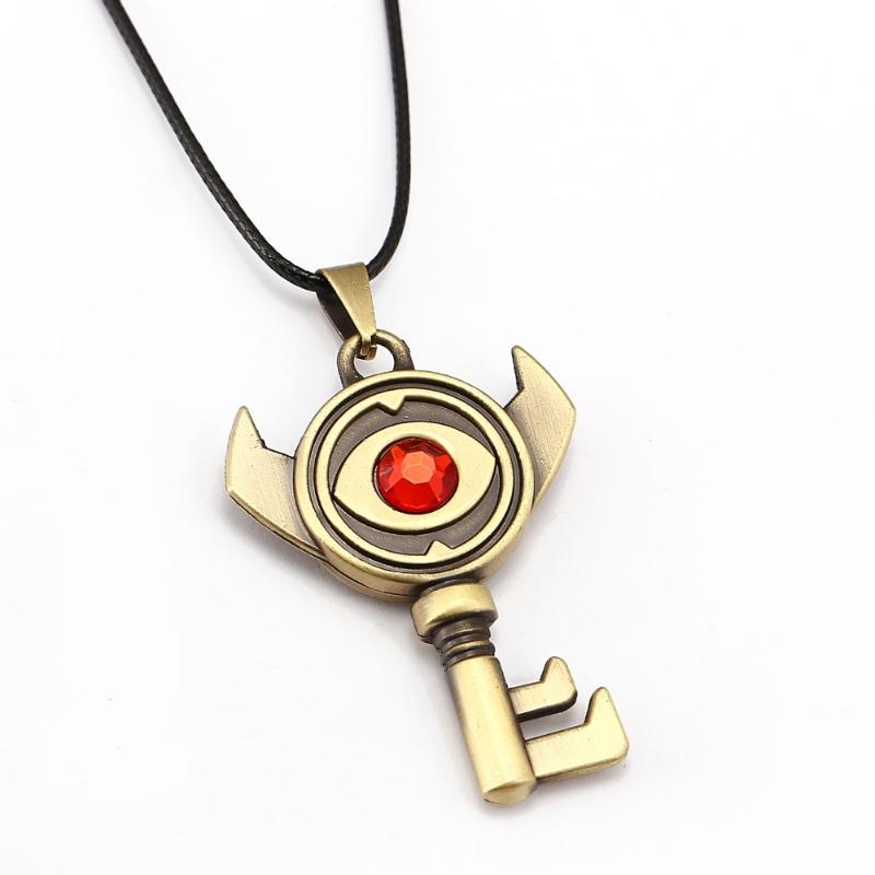 

HSIC Japanese Anime The Legend of Zelda Figure Necklace Red Crystal Gold Pendant Necklace Cartoon Jewelry Wholesale 12052
