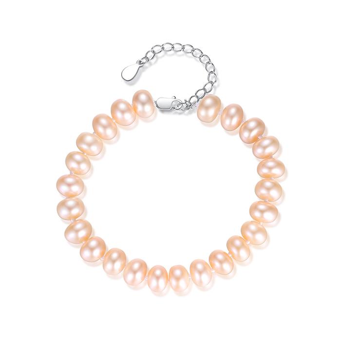 

6-7mm oblate freshwater pearl bracelet 925 Sterling Silver Bracelets