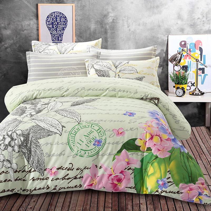 

UNIHOME NEW 100%cotton bedding set / bed linen / bedclothes bed sheet set bedspread/ WUYU, As pic