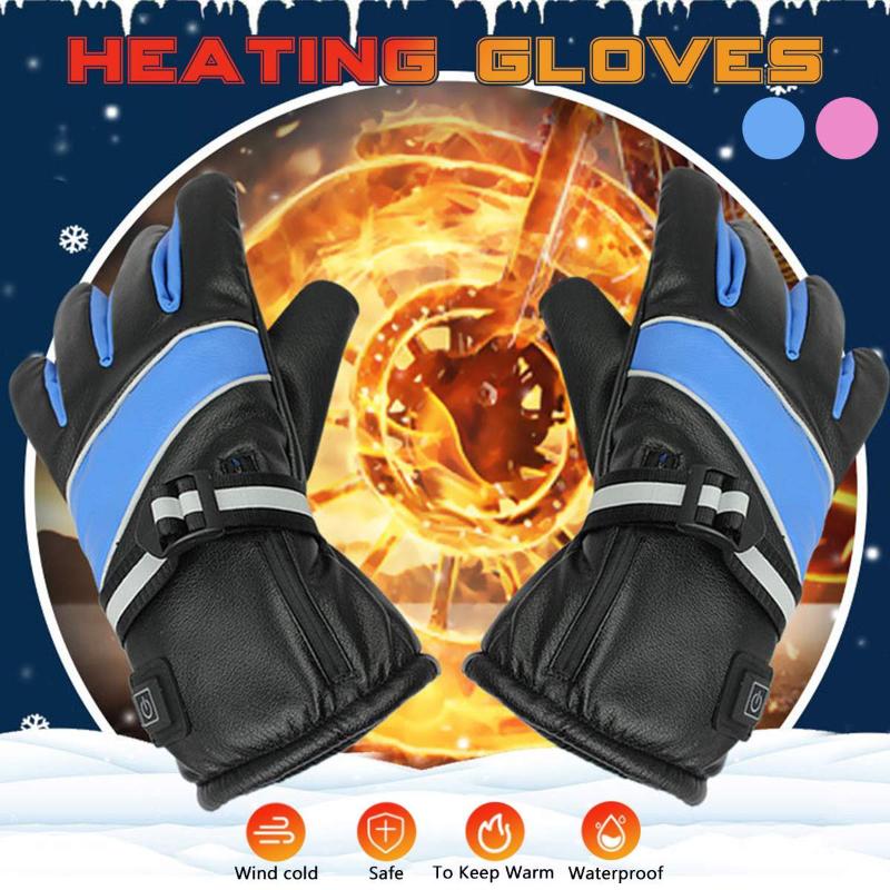 

Winter Motorcycle Gloves Water-resistant Heated Gloves Motorbike Racing Riding Touch Screen Battery Powered Heated, Blue