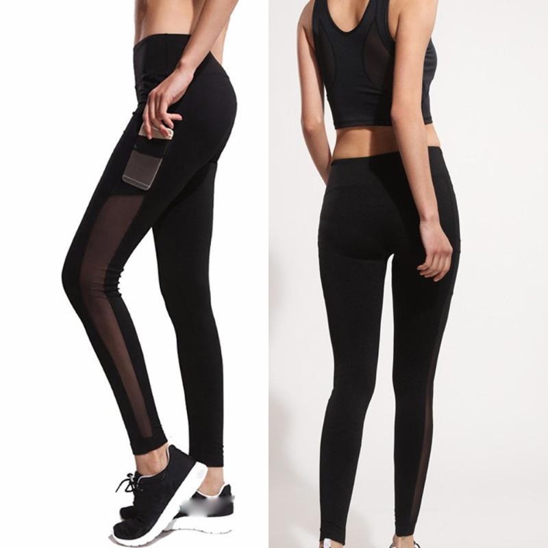 

Sportswear Leggings Women' Fashion Workout Leggings Fitness Sports Gym Running Yoga Athletic Pants Mallas Deporte Mujer, Black