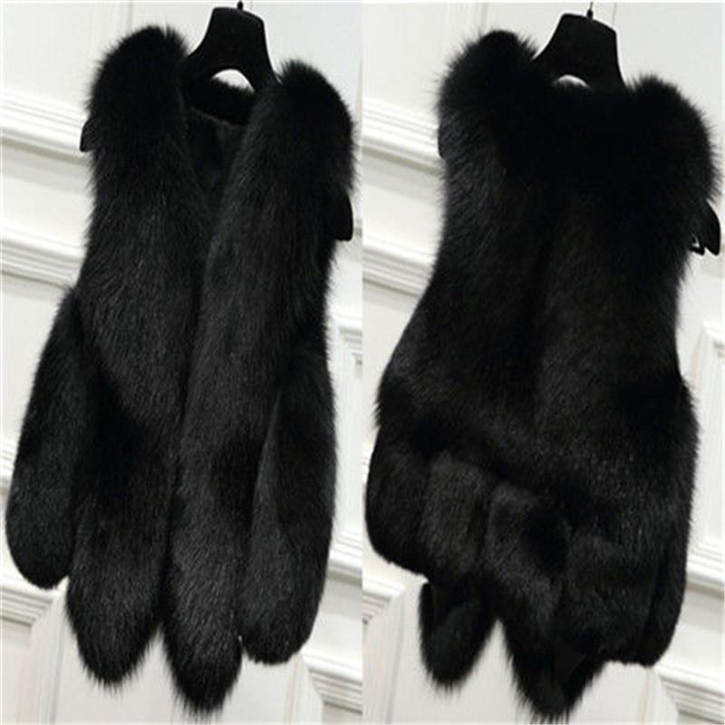 

LEDEDAZ -3XL Mink Coats Women High Quality 2020 Winter Fashion Black FAUX Fur Coat Warm Sleeveless Gliet Vest Fake Fur Jacket