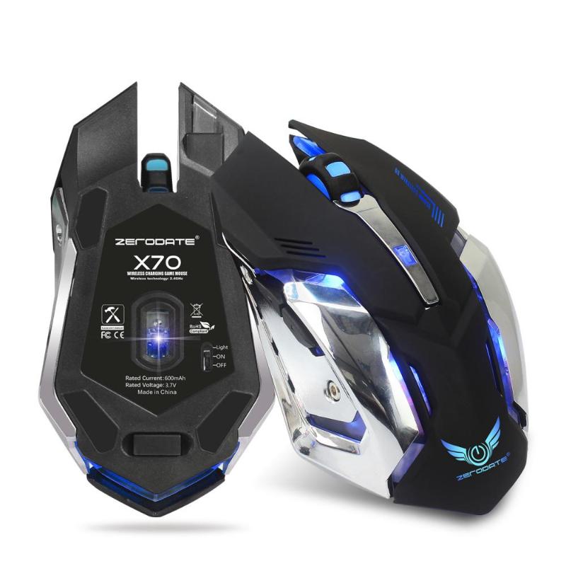 

2.4G Wireless Rechargeable Gaming Mouse Ergonomics Optical 7 Colors Silent Gamer Mice With USB Receiver For PC Laptop Computer