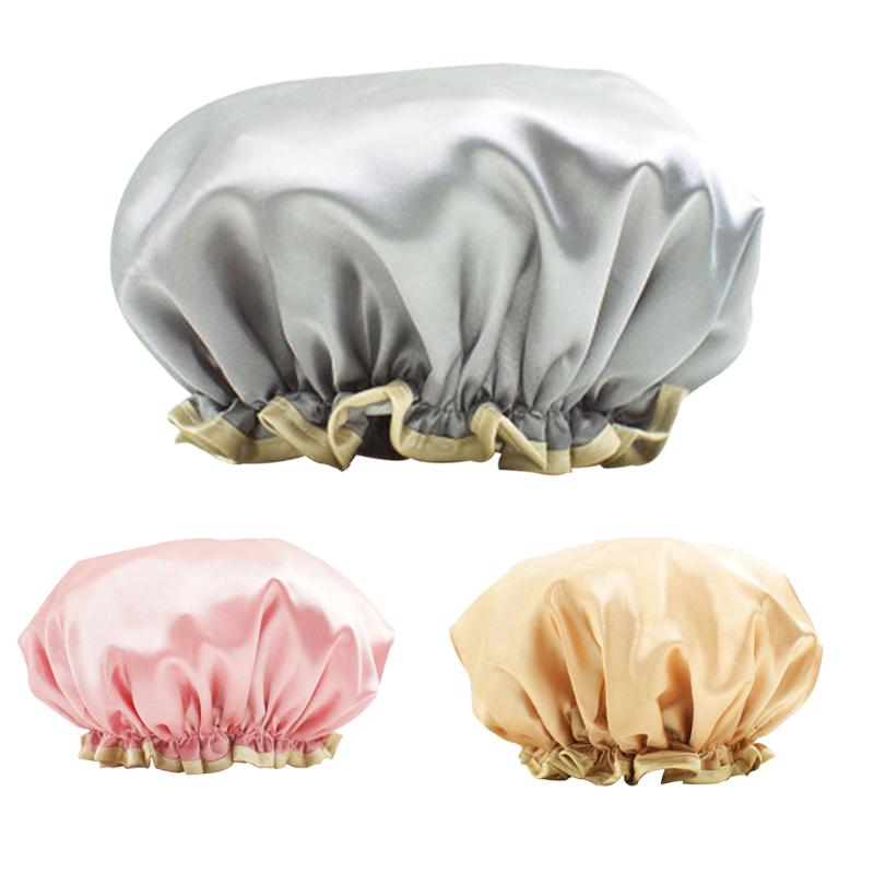 

Ladies Shower Cap Double Waterproof Layer Shower Cap Hair Care EVA Reusable Adult Style