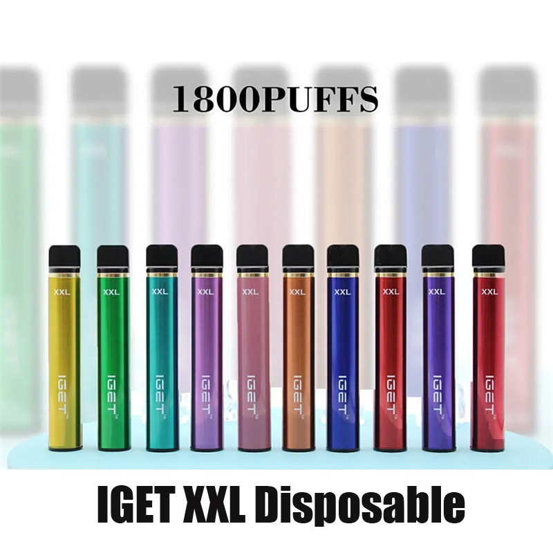 

100% Original IGET XXL Disposable Pod Device 1800 Puff 950mAh 7ml Prefilled Portable Empty Vape Stick Pen Bar Plus Max Air Kit Genuine