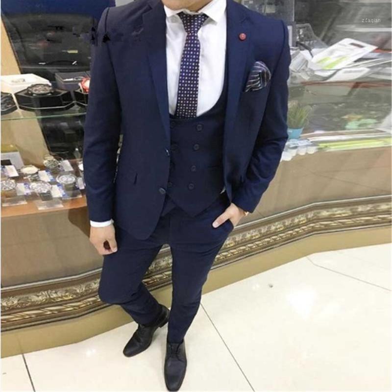 

Classic Dress Suit Men's Suit Wedding 2020 Custom Men's Navy Blue for Groom's Dress (Jacket + Pants +vest)1, 3 style and color