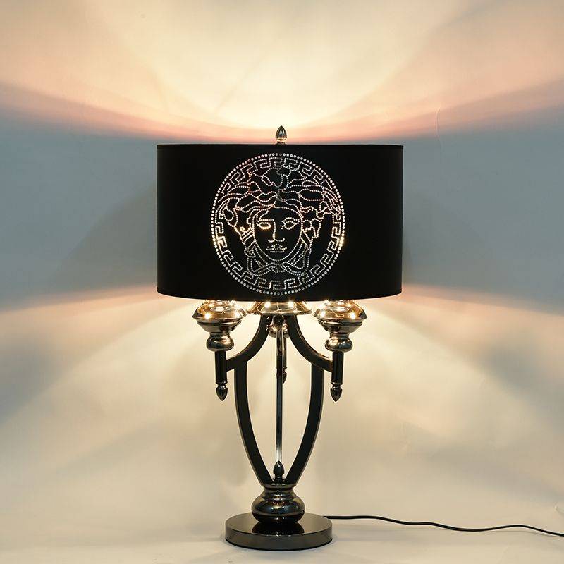 

Modern simple new classical creative hardware fashion high grade lamp soft installed living room villa bedside bedroom ornamental desk lamp