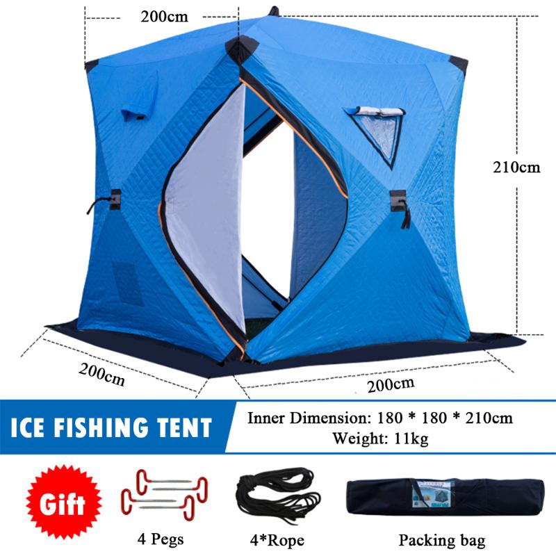 

Outdoor 3-4 People Camping Tent Portable Ice Fishing Shelter Easy Set-up Winter Fishing Tent Ice Waterproof Windproof