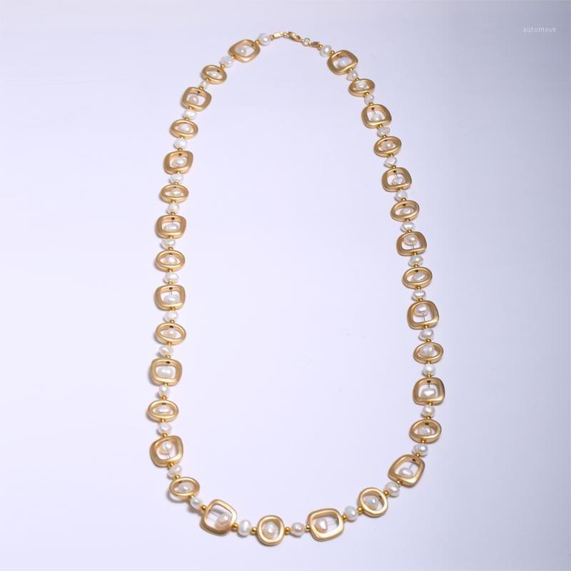 

Pearl Necklace Geometry Necklace Pearl 7-8 mm Diameter Personality Match1