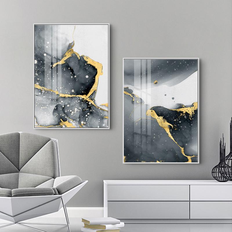 

White and Black Abstract Oil Painting on Canvas Cuadros Posters and Prints Scandinavian Wall Art Picture for Living Room Decor