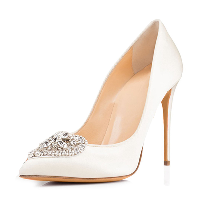 

moda 2020 delicada doce cristal bowknot de salto alto dedo do p apontado bombas femininas sexy sapatos frete grtis TL-A0077 GF7J