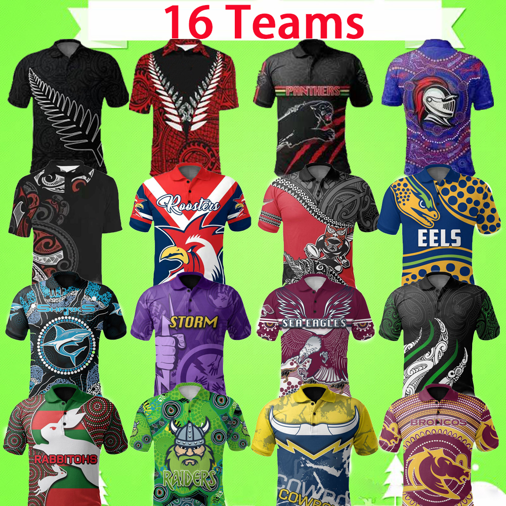 RUGBY LEAGUE JERSEY Jaguar knight new Zealand Melbourne Parramatta Eel shark MANLY Seahawk Rabbits Broncos Raiders cowboys polo t shirt