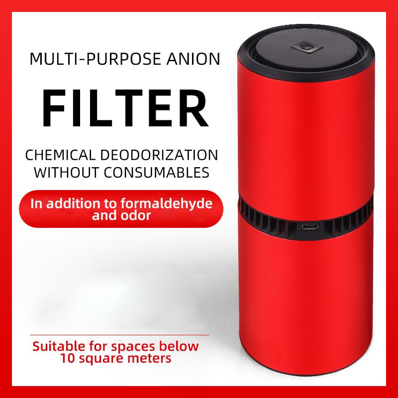 

Portable Household Car Deodorizer USB Rechargeable Air Purifier Mini Negative Ion Air Cleaner Office Room Toilet Cleaner