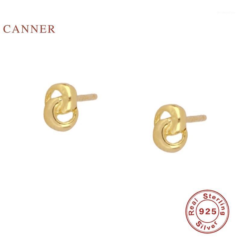 

CANNER Ins Geometry Earrings For Women 100% Real 925 Sterling Silver Piercing Stud Earrings Korean Fine Jewelry Pendientes1