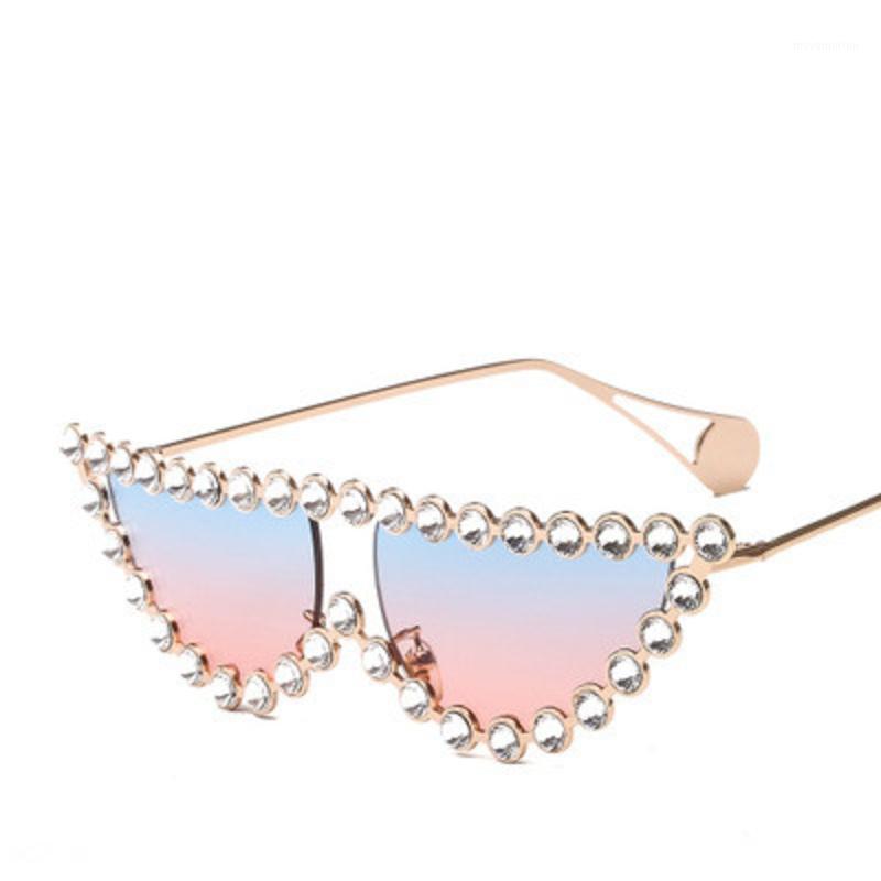 

retro cat eye sunglasses for women 2020 luxury rhinstone ocean sun glasses ladies vintage metal large frame shades mirror woman1