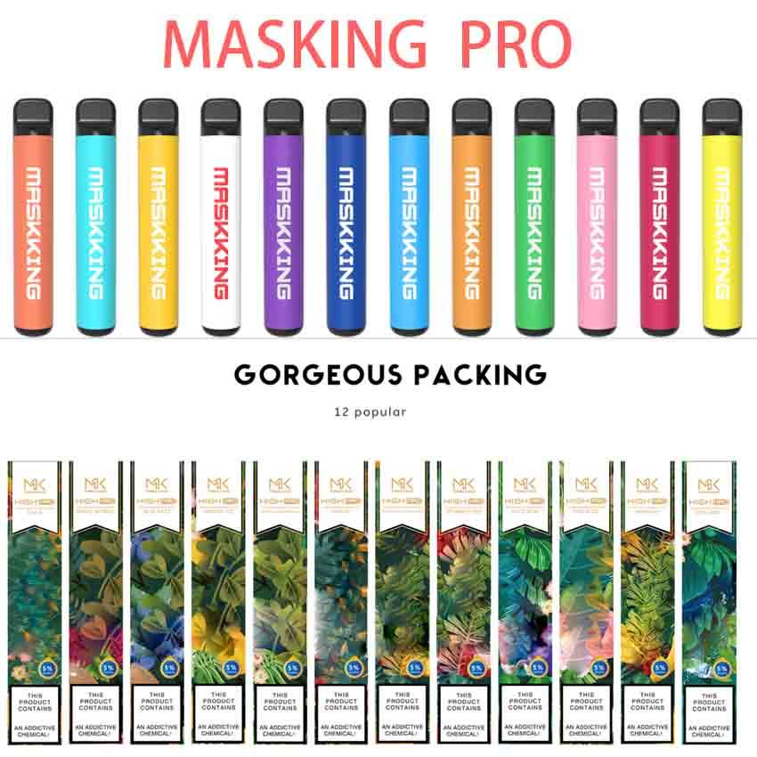 

Maskking high pro disposable vape pen 1000Puffs device 600mAh battery 3.5ml pod carts 12 colors e cigarette