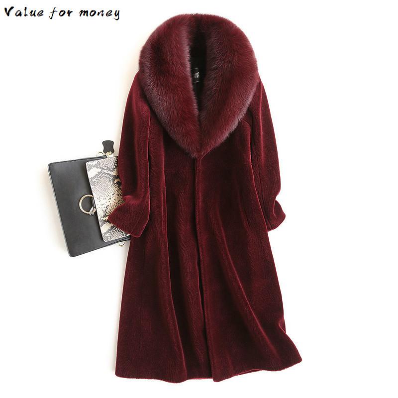 

Fur Real Coat Autumn Winter Coat Women Clothes 2021 Korean Vintage 100% Wool Jacket Sheep Shearling Tops Manteau Femme ZT3698, Army green