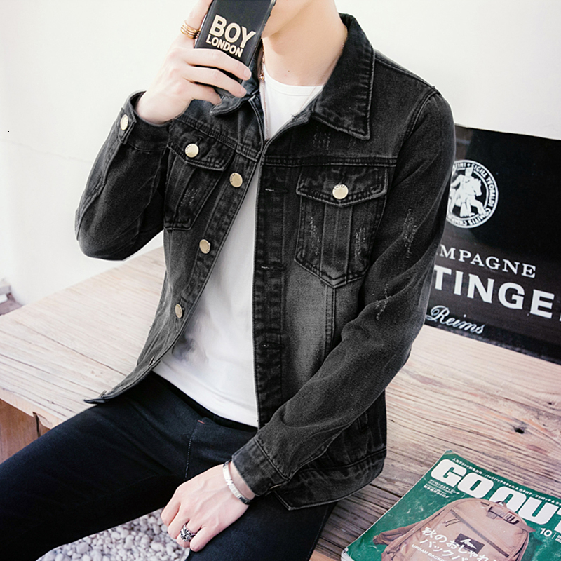 

2021 Spring Autumn New Jacket Thin Male Jeans Quality Coat Authentic Great Size Manly Clothes 17ym, Black.