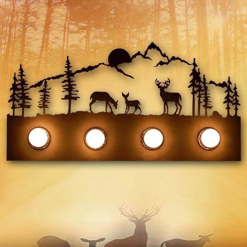 

Wall Lamp Animal Style Vintage American Country Restaurant Fashion Industrial Horse Wall Lamp E27 Lighting1