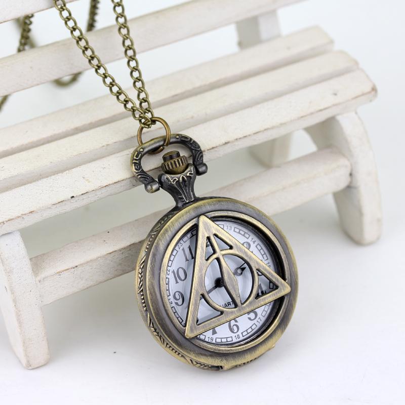 

Pocket Watches Top Luxury Smooth Golden Snitch Ball Quartz Watch Deathly Hallows Antique Necklace1, Bronze