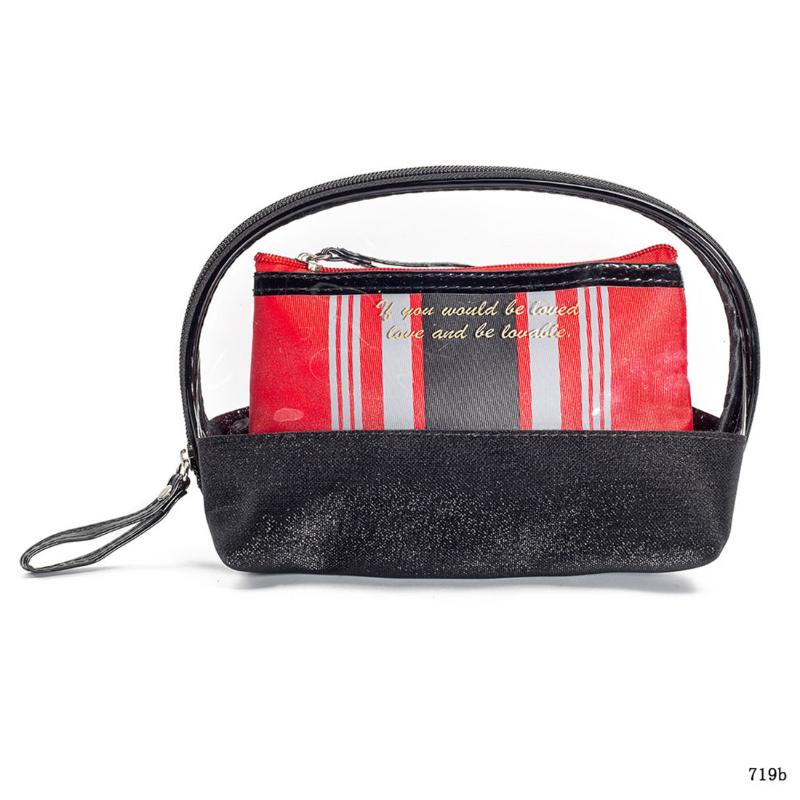 

Waterproof PVC Bag Fashion Travel Storage Bag Women Cosmetic Bags Beauty Stripe High Quality Organizer Lady Lady Makeup, 719c