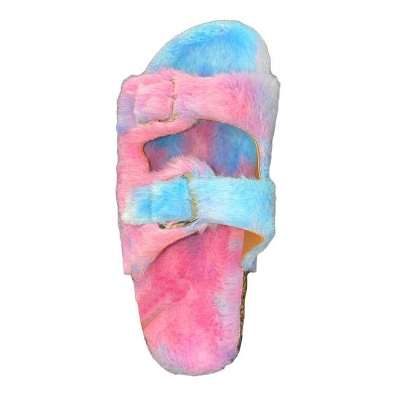 

New Fashion 2021 Beach Candy Color Casual Flat Heel Slip-on Sandals, Blue