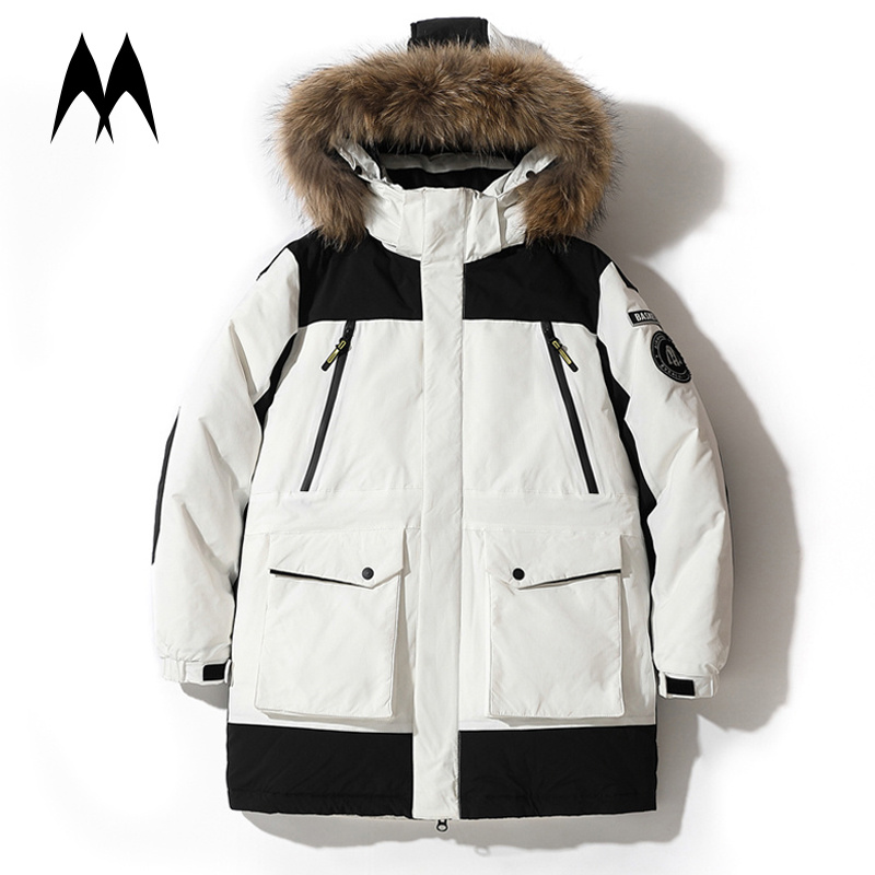 

White Duck Down Jacket Men Streetwear Winter Coat 2020 Brand New Thick Windbreaker Jacket Men Fashion Patchwork Jackets Coats, Cbd269white