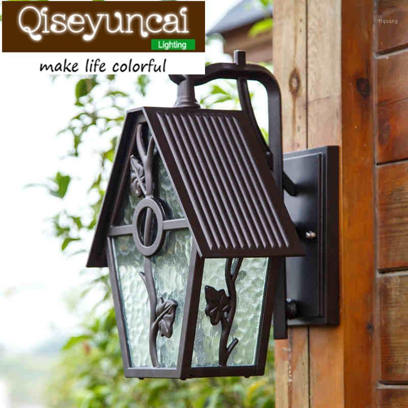 

Qiseyuncai European style waterproof outdoor LED aluminum wall lamp Retro American Garden courtyard lamp1