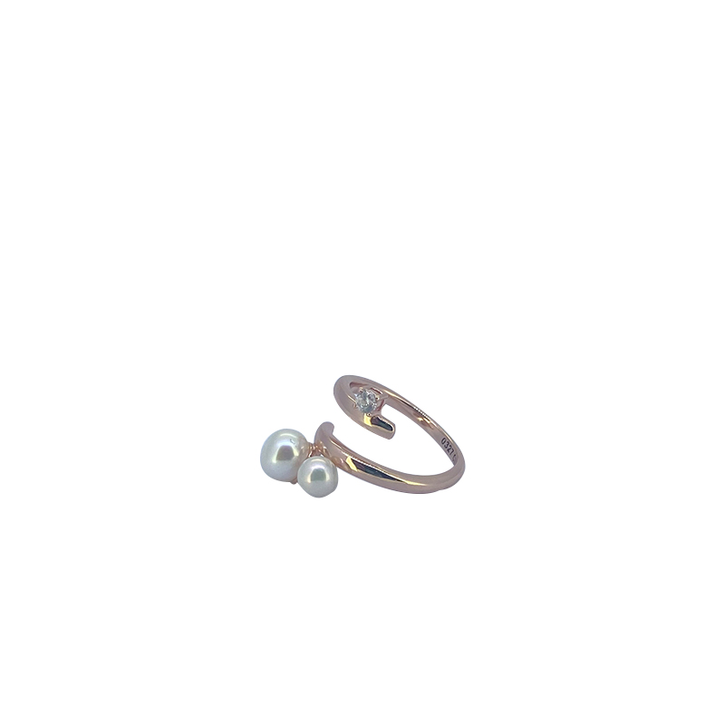 

UUE Jewelry hot sale Pearl White Cubic Zirconia lovely fashion girls rose gold over copper rings