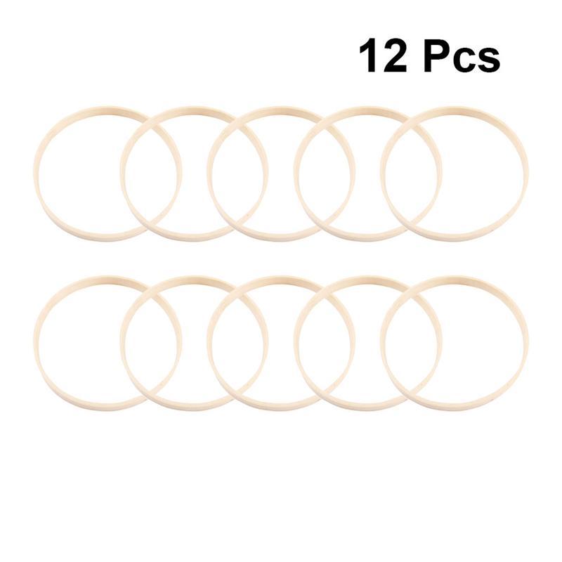 

12pcs Dream Catcher Ring Round Wooden Bamboo Hoop DIY Craft Tools 10cm/15cm/17cm/20cm/23cm/26cm Diameter