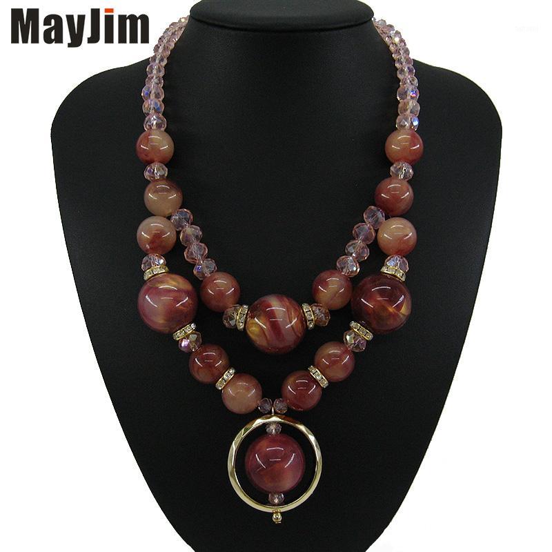 

New 2020 Statement Big Acrylic bead personalized Necklace Women bohemian Chain Choker Necklaces & Pendants Vintage Fashion gift1