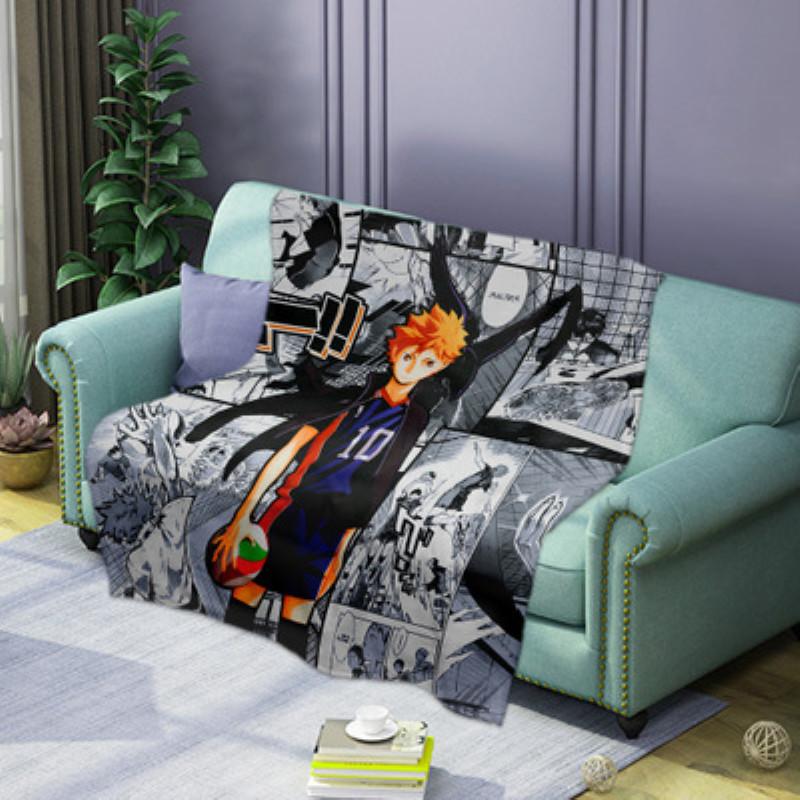 

3D Animated Cartoon Volleyball Young Design Household Travel Comfortable Soft Flannel Printing Blanket For Children Gift