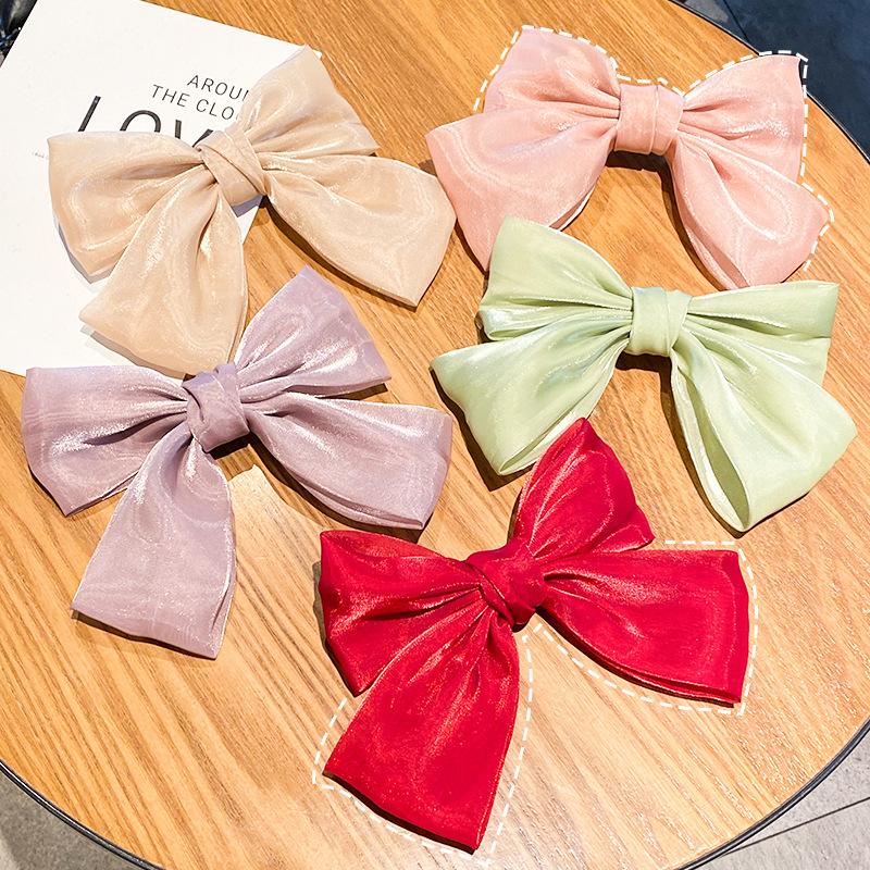

Big Size Sweet Women Girls Hair Clips Fashion Satin Bow Hairgrip Hair Accessories Korean Style Women Vintage Headwear Headband