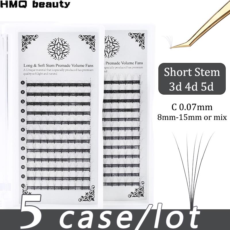 

5 Case Lot Eyelash Bunch Lashes Premade Volume Wide fans 3d/4d/5d/ Short Stem Volume Professional Eyelash Extensions Faux Mink