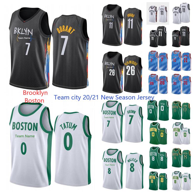 

New Season Brooklyn8Boston Kevin 7 Durant Jersey Kyrie 11 Uniform Irving basketball Jason 0 Tatum 7 Brown 8 Walker 2021 City Jersey, Color6