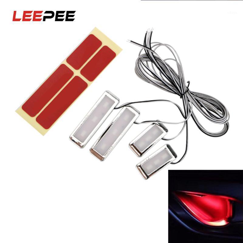 

LEEPEE 4 Pieces 3 LEDs Car Cool Door Handle Lighting Auto Interior Lamp Universal Armrest Inner Bowl Lights Decorative1