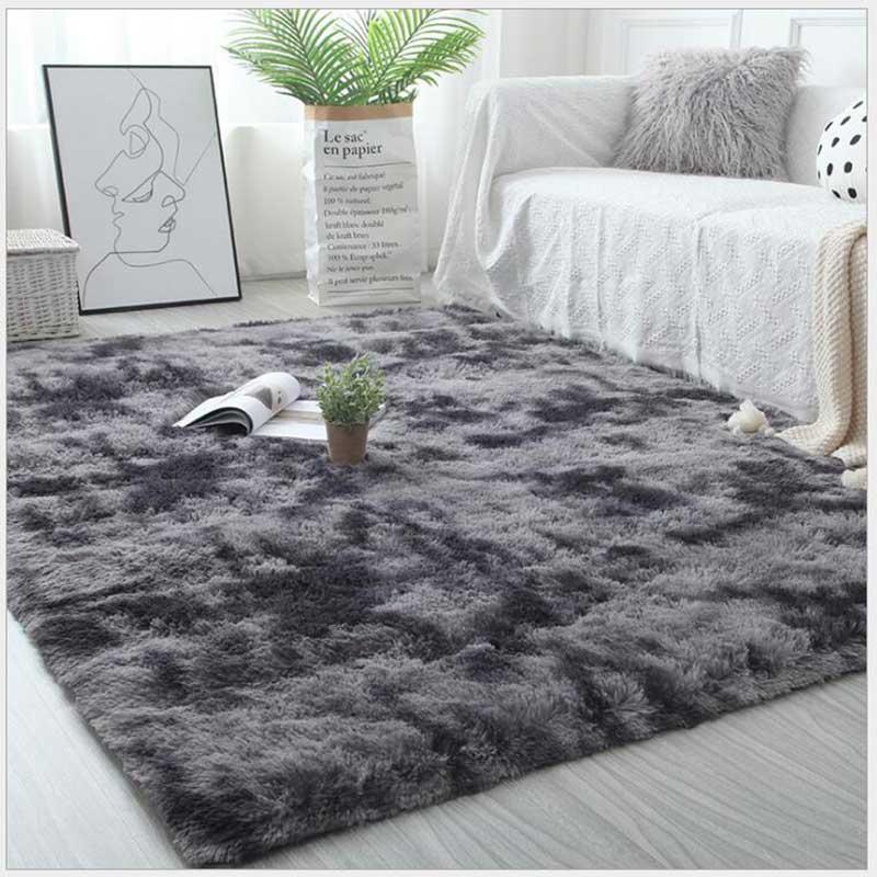 

Soft Plush Carpets For Living Room Bedroom Decor Modern Large Rugs Warm Furry Tie-dyed Non-slip Floor Mats 160*200cm Carpet, Brown