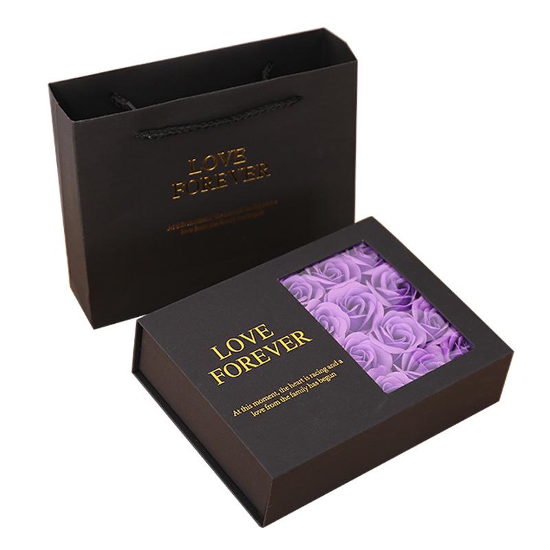 

Christmas Explosion Flip Open Window Necklace Soap Flower Gift Box Valentine's Day Lipstick Rose Flower Gift Box