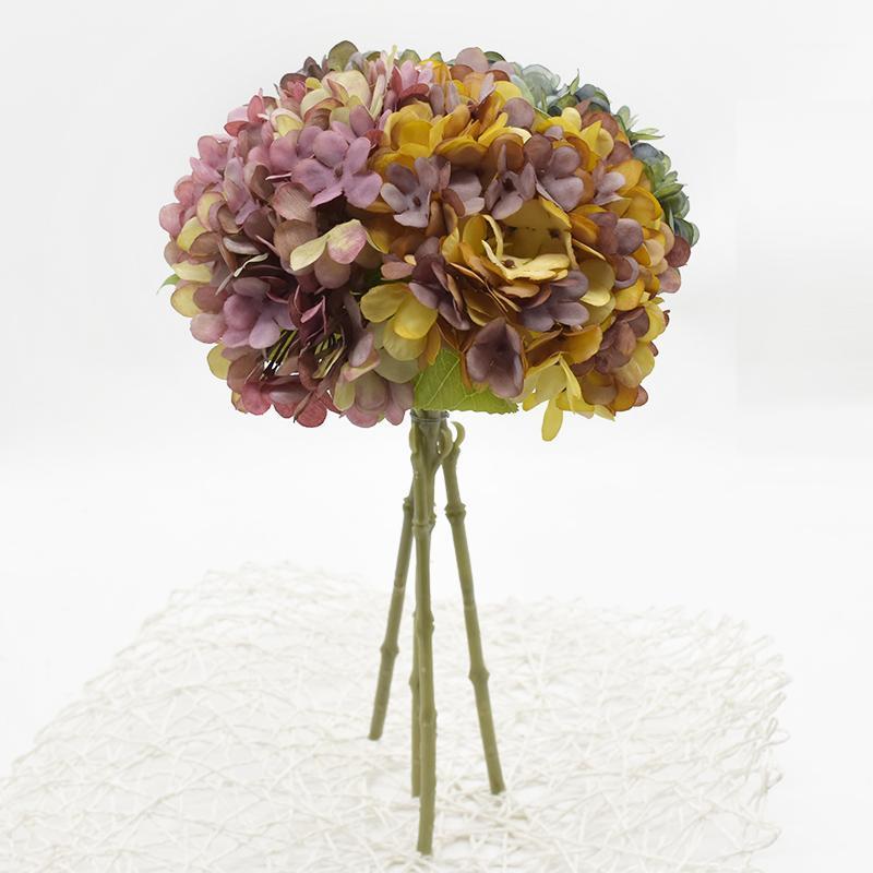 

1 bunch Artificial Hydrangea Wedding holiday supplies Holding flowers Diy Living room fake flowers Autumn decoration Home decor1