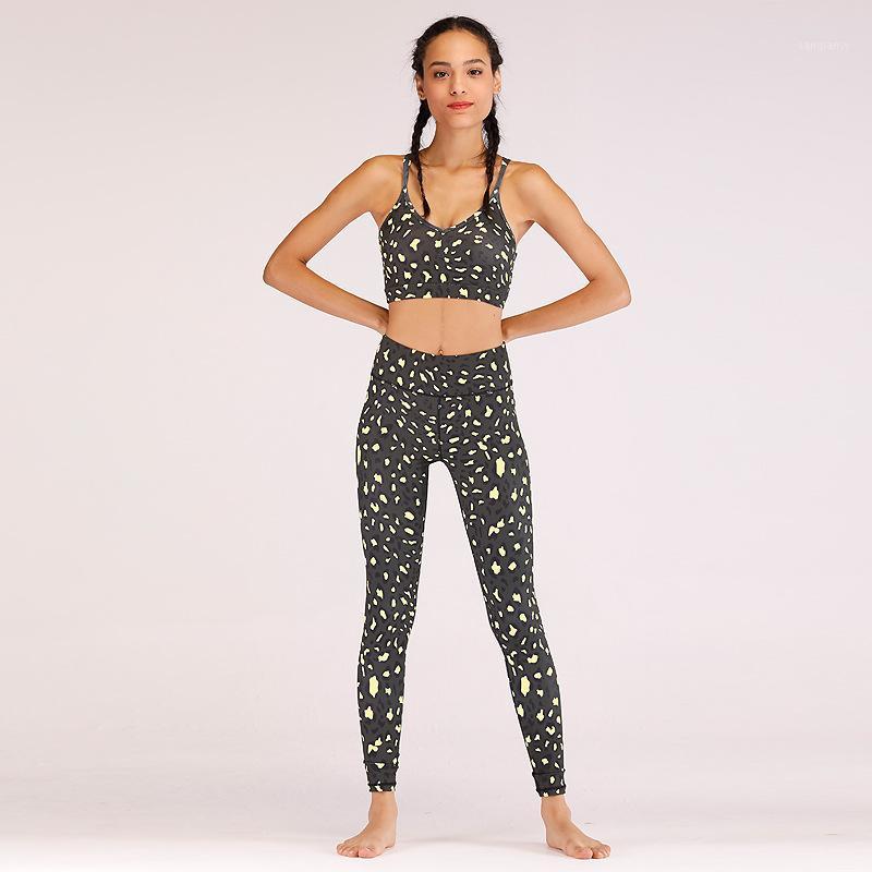 

2 piece set yoga gym clothing high waist fitness leggings seamless womens tracksuit jogging exercise sport bra yoga pants1, As pic