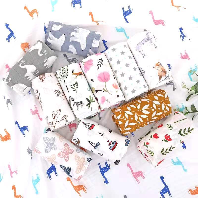 

61 Styles Baby Muslin Blankets Newborn Swaddle Wrap Blankets Cotton Infant Muslin Diaper Cloth Blanket Towel M3290, Multi-color