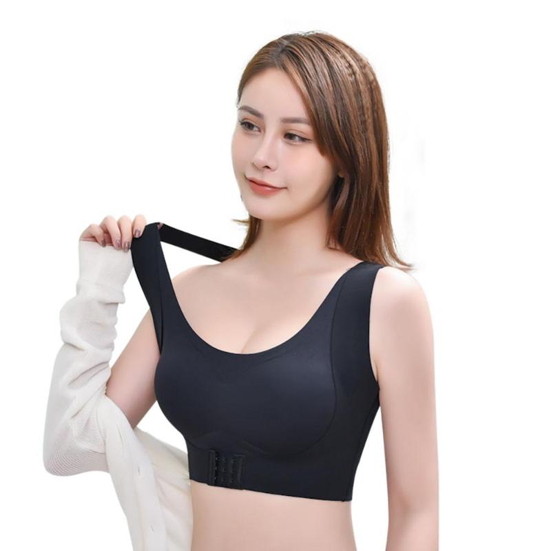 

2 in 1 Gathering Adjustable Front Buckle Underwireless Bra Sports Bras