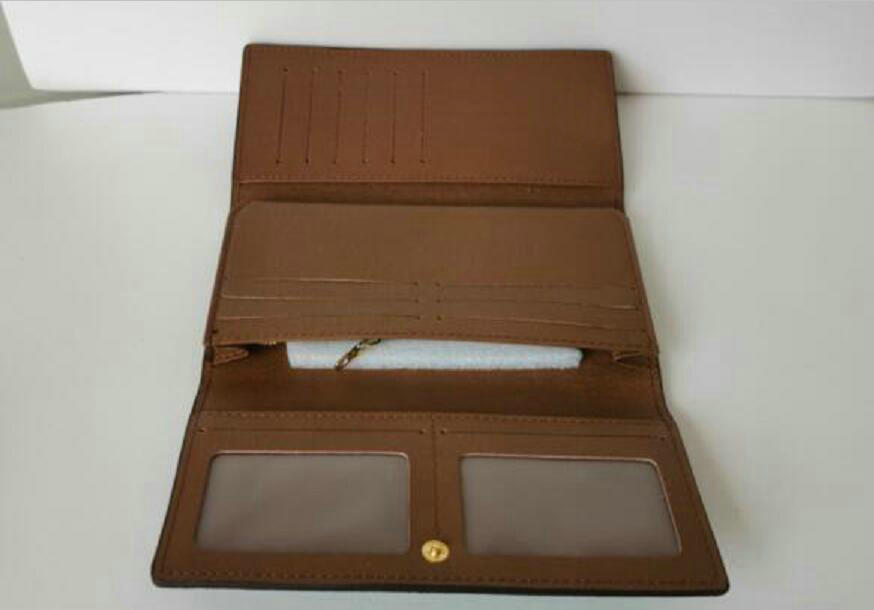 

2021 Women wallet Single zippy wallets credit card holder mens genuine leather purse card holder long business, Brown flowers