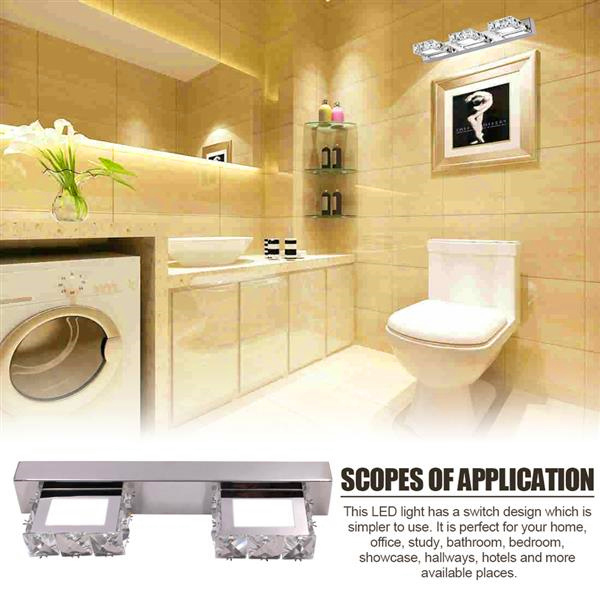 

Best Nodic Art Decor lighting Modern Waterproof mirror wall led light bathroom Square Luxury Four Lights Crystal Sconce crystal lamp