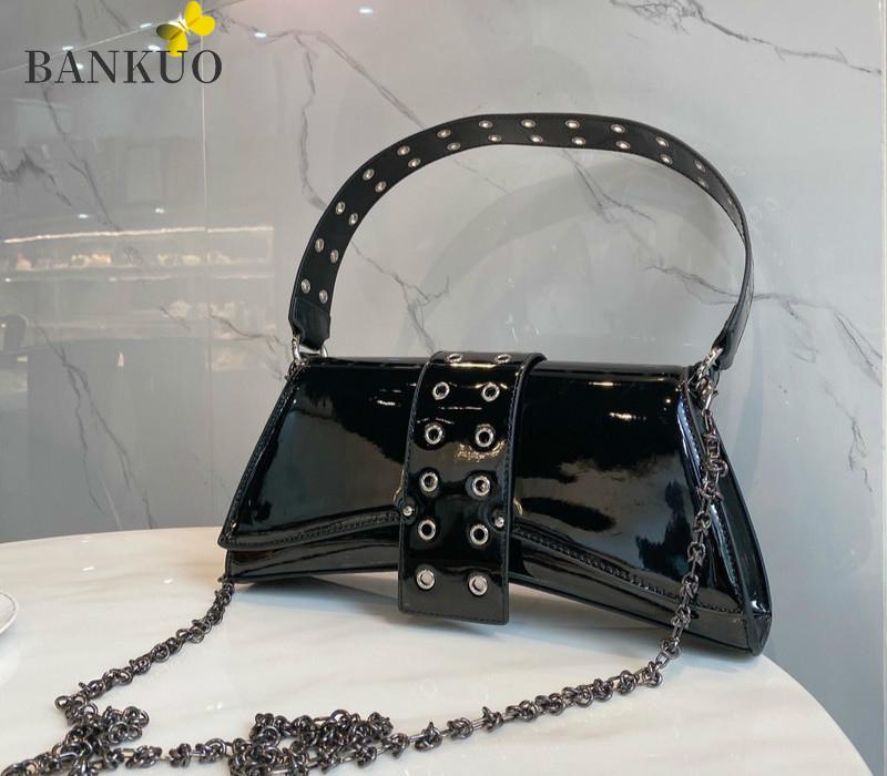 

BANKUO 2021 New Trendy Korean Women's Bags Shoulder Bag Crocodile Pattern Clutch Vintage Messenger Bag Tote Bags for Women X18, Black