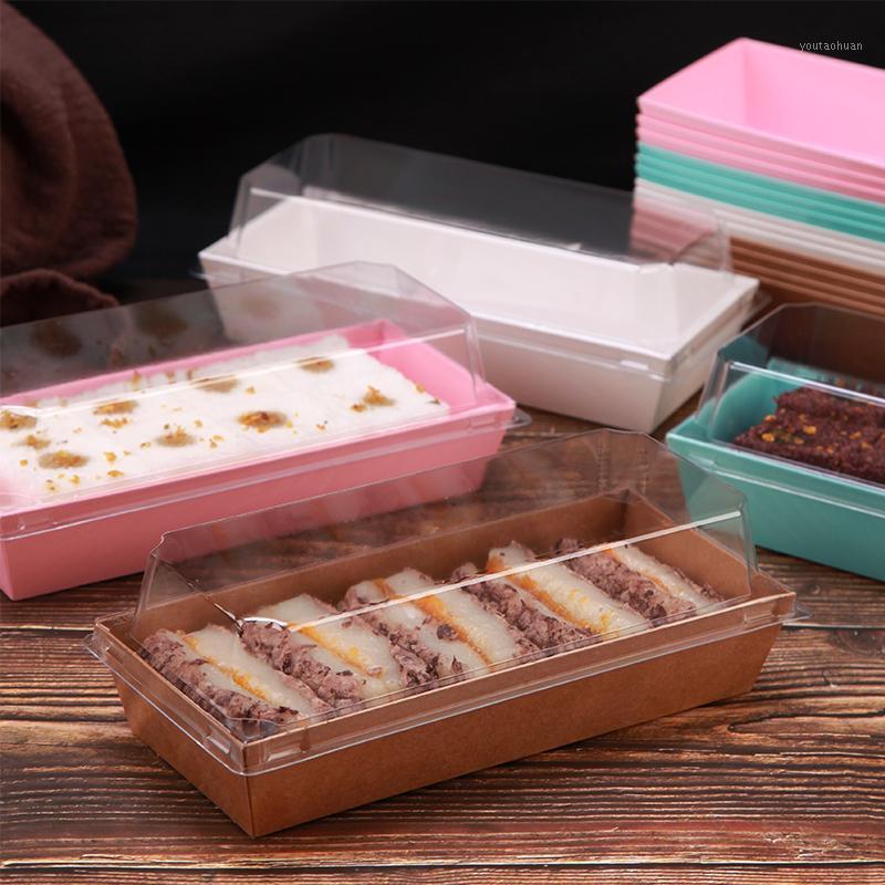 

200pcs Macaron Color Sandwich box space cover box kraft paper plastic boxes custle cake packing1